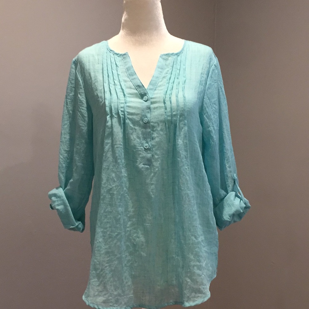 Oversized Blue/Green Tunic Blouse